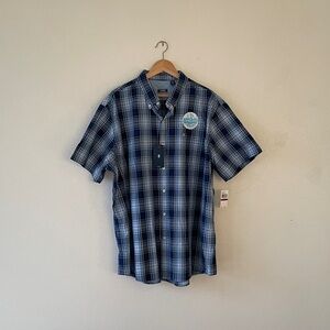 IZOD Cool FX Shirt Men’s Plaid Button Up Short Sleeve The Breeze